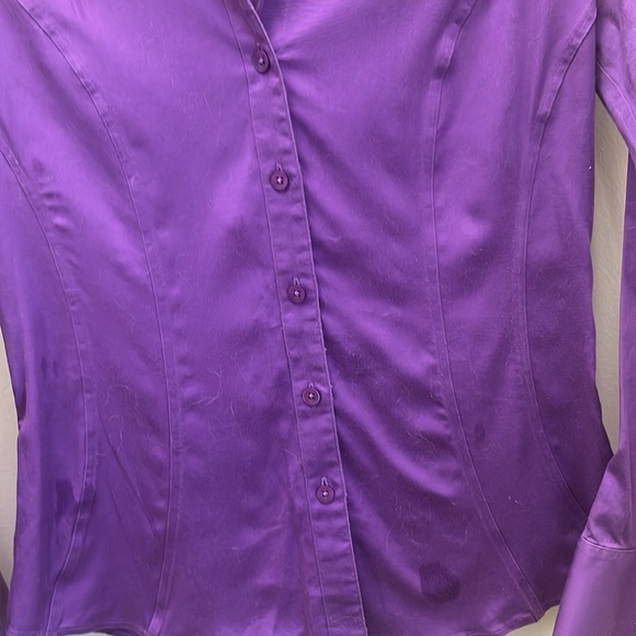 Antonio Melani Purple Button Down Shirt Size XS - Picture 10 of 11